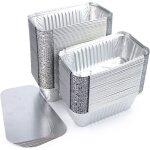 Lot de 100 barquettes aluminium 480ml avec couvercles - jetables pour cuisson cong�lation et transport ...