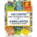Lot de 100 cartes pokmon franaises officielles neuf - 6 brillantes 3 rares - sans doubles