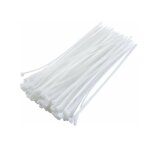 Lot de 100 colliers de serrages en plastique - serres - c�ble - 100x25mm - blanc