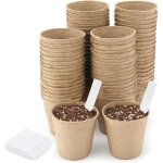 Lot 100 pots culture 8cm pour semis godets rempotage avec 100 �tiquettes 5x1cm jardin potager serre