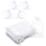 Lot de 100 sachets en organza sachets porte - drages pour bonbonnires communion mariage anniversaire ...