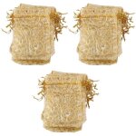 Lot de 100pcs pochette  bijoux sac de cadeau en organza pour mariage 9x12cm dor