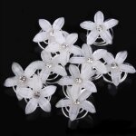 Lot de 10pcs barrettes en forme de spirale avec fleur en strass pour marie accessoires  cheveux