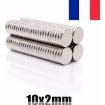 Lot de 10x aimant neodyme neodium disque rond fort puissant super magne 10mm x 2mm