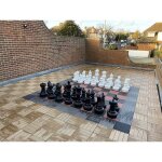 Lot de 11 dalles de jardin - composite bois - plastique - 30x30 cm - gris Lot de 11 dalles de jardin - composite bois - plastique - 30x30 cm - gris