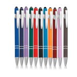 Lot de 11 stylos à bille - personnalisés - 2 en 1 - métal et caoutchouc - rétractables - multicolores ... Lot de 11 stylos à bille - personnalisés - 2 en 1 - métal et caoutchouc - rétractables - multicolores ...