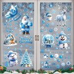 Lot de 110 autocollants pour fen�tre de no�l - d�coration de no�l - double face - r�utilisables - d�coration ...