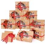 Lot de 12 boîtes à biscuits de noël avec fenêtre en papier transparent pour décoration de gâteau de noël ... Lot de 12 boîtes à biscuits de noël avec fenêtre en papier transparent pour décoration de gâteau de noël ...