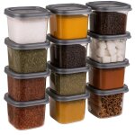 Lot de 12 bo�tes de conservation 550 ml carr�es contenants alimentaires empilables bpa free �pices cuisine ...