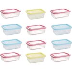 Lot de 12 bo�tes de conservation avec couvercle - pour r�frig�rateur micro - ondes cong�lateur - 350 ...