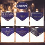 Lot de 12 cartes de remerciement  la dorure bleue avec enveloppes et autocollants de remerciement