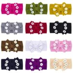 Bandeau pour b�b� - lot de 12 - fille - 12 couleurs - tissu - bowknot