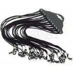 Lot de 12 cordons cordelettes pour / a lunettes tour de cou - attache - 62 cm - noir
