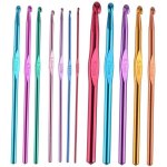 Lot de 12 crochets en aluminium pour crochet et aiguilles � tricoter