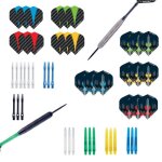 Lot de 12 fléchettes pointe acier en laiton aspect tungstène - 4 joueurs - 23 gr - engelhart - coffret ... Lot de 12 fléchettes pointe acier en laiton aspect tungstène - 4 joueurs - 23 gr - engelhart - coffret ...