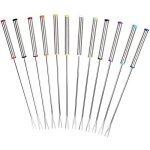 Lot de 12 fourchettes � fondue de 24 cm en acier inoxydable avec poign�e r�sistante � la chaleur pour ...