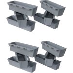 Lot de 12 jardini�res en plastique pour palettes artecsis bacs � fleurs d�coration jardin 9x36. 8x9. ...