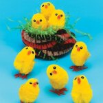 Lot de 12 mini poussins tout doux - id�al pour les d�corations de p�ques. loisirs cr�atifs pour les enfants. ...