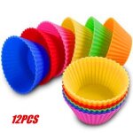 Lot de 12 moule en silicone pour muffins cupcake gteau rond et gele - tour