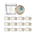 Lot de 12 pots en verre avec couvercles (240 ml) pour b�b� et des confitures - fabrication fran�aise