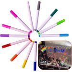 Lot de 12 stylos fluorescents led - marqueurs effa�ables avec projecteur lumineux - pour tableaux et ...