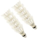Lot de 12 volants de badminton en plumes doie avec grande stabilit et durabilit blanc [322]