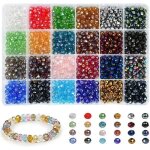 Lot de 1200 perles de verre � facettes6mm perle en cristalavec bo�te de rangementpour la fabrication ...
