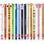 Lot de 13 stylos gel effa�ables � encre thermo - sensible - pointe 07 mm avec motifs animaux