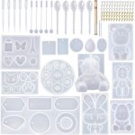 Lot de 132 moules en silicone pour moulage de résine - haopyou - ours lapin chat - pendentif - pierre ... Lot de 132 moules en silicone pour moulage de résine - haopyou - ours lapin chat - pendentif - pierre ...