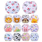 Lot de 14 couches lavables bb en coton avec 28 insert microfibre lavable taille ajustable pour garons ...