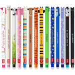 Lot de 14 stylos gel effa�ables - pointe conique 07 mm avec encre thermosensible