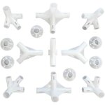 Lot de 15 connecteurs de tente en plastique pour auvent de tonnelle de 3 x 6 m pieds de connecteur central ...