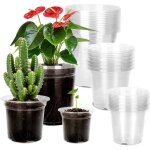 Lot 15 pots fleurs plastique transparent tailles mixtes 9 / 10 / 12. 7 cm pour semis orchid�es rempotage ...