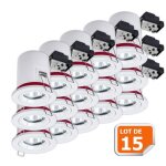 Lot de 15 support de spot bbc orientable diametre 100mm avec douille gu10 ref. 802