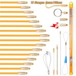 Lot 16 baguettes tire fils aiguille �lectricien avec 16 � 4mm � 1m 9 adaptateurs filetage m5 pour installation ...