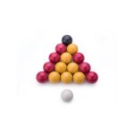 Lot de 16 billes de billard en r�sine pour jeu anglais 8 pool - diam�tre 50. 8 mm