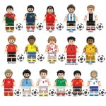Lot de 16 figurines footballeurs briques pack de miniatures collection de stars du ballon rond pour enfants ...