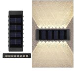 Lot de 16 lampes solaires dext�rieur pour jardin �clairage vers le haut et vers le bas d�coration murale ...