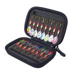 Lot de 16 leurres de pche flasher / spinner / wobbler appts artificiels avec paillettes pour truite ...