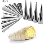 Lot de 18 cnes de grande taille moule en acier inoxydable conique pour les cornets  la crme les ptisseries ...