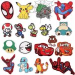 Lot de 18 cussons thermocollants pour enfant super mario bros pokemon spider man -  repasser - pour ...