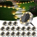Lot de 18 spots solaires ext�rieur lampe solaire jardin 8 led �tanche ip65 pour all�e pelouse terrasse ...