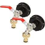 Lot de 2 adaptateur de rservoir ibc robinet cuve 1000l robinet cuve  filetage 1 / 2 robinet recuperateur ...