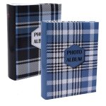 Lot de 2 albums photo cpc tartan 300 pochettes 10x15 bleu