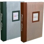 Lot de 2 albums photo � pochettes elements pour 300 photos 10x15 par album - vert et brun