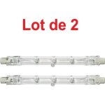 Lot de 2 ampoules halogne crayon r7s 78mm 120w 2200lm