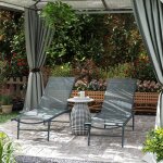 Lot de 2 bain de soleil chaise longue pliante textil�ne transat jardin ext�rieur inclinable 54 x 164 ...