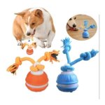 Lot de 2 balles interactives roulantes pour chiens bleu + jaune uisave