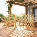 Lot de 2 barrieres extensibles en bois de sapin pour int�rieur ext�rieur balcon jardin 180x30x103cm naturel ...