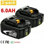 Lot de 2 batteries pour makita bl1860 bl1850b bl1850 bl1845 lxt 18v 6. 0ah li - ion bl1840 bl1830